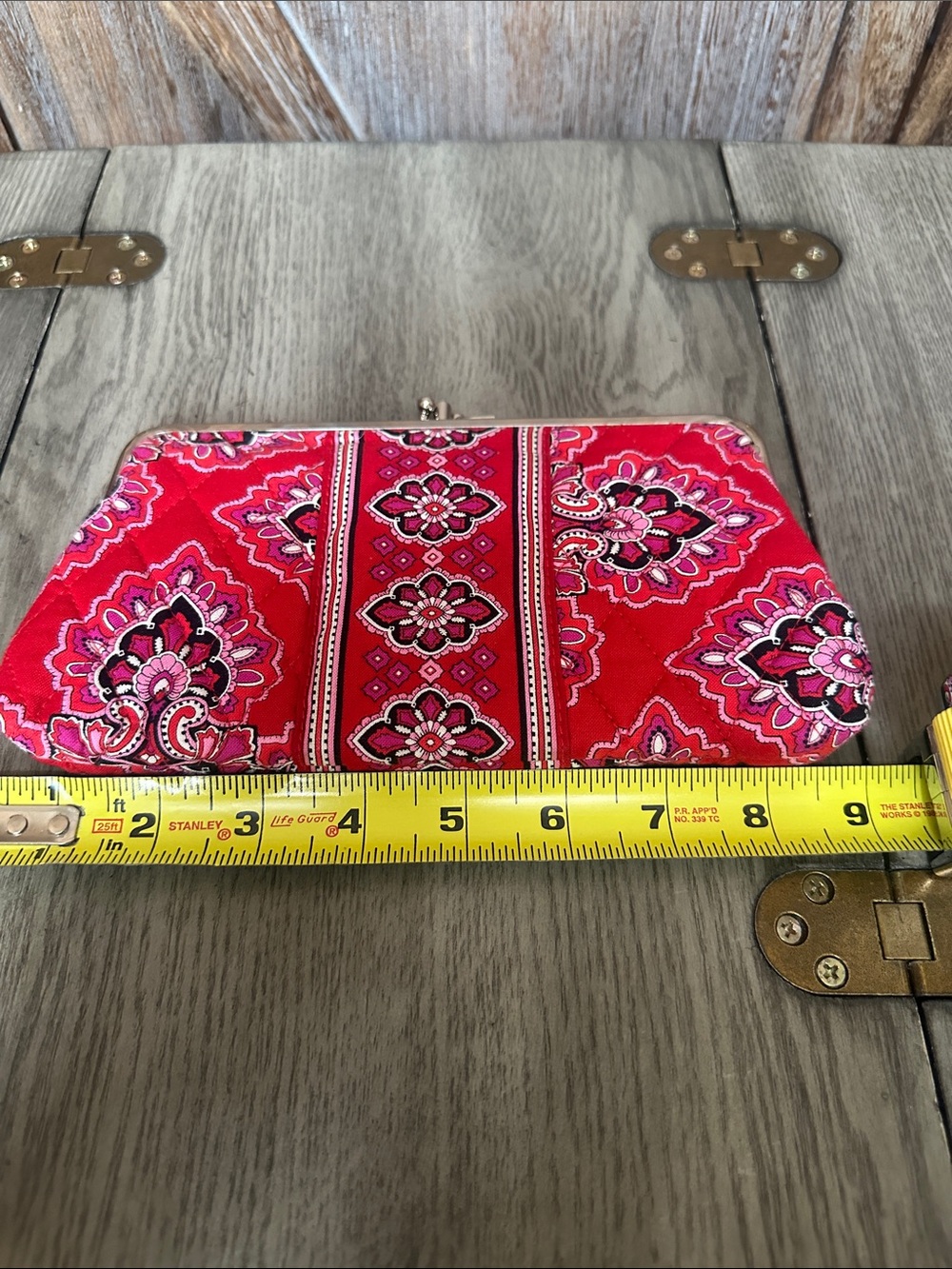 Vera Bradley Frankly Scarlet Quilted Wallet with Silver Kiss Lock - Picture 11 of 12
